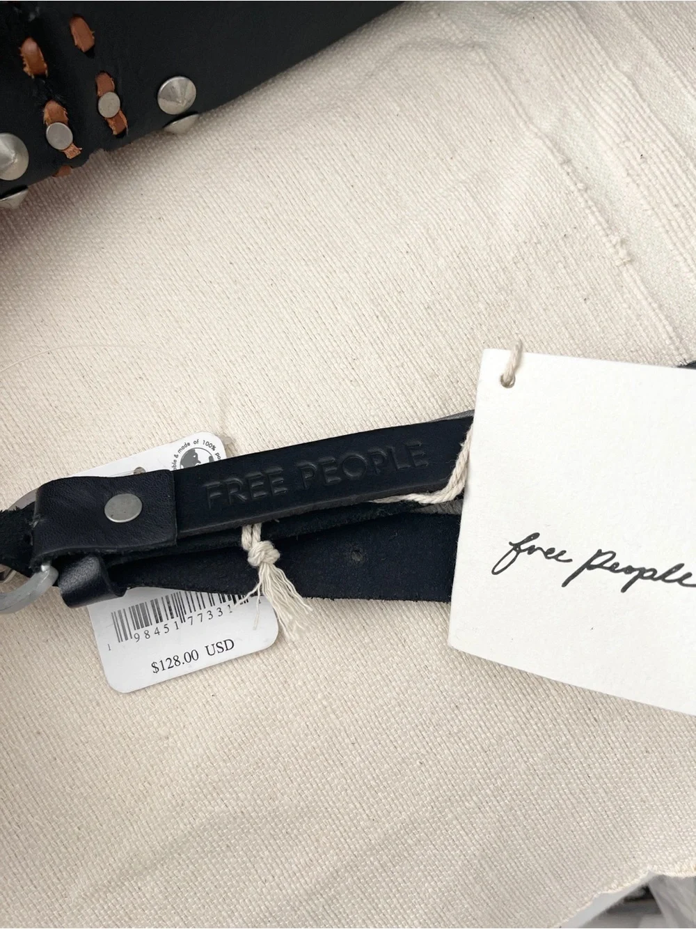 NWT Free People Lucky Stars Belt Bag 100% Cow Leather Size Small / Medium